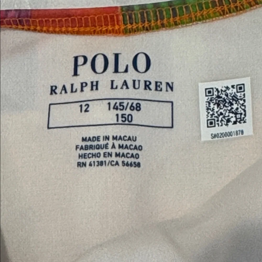 Ralph Lauren Patchwork One Piece Bathing Suit. Size 12